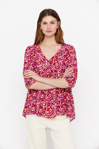 Blusa con Escote en V Estampada