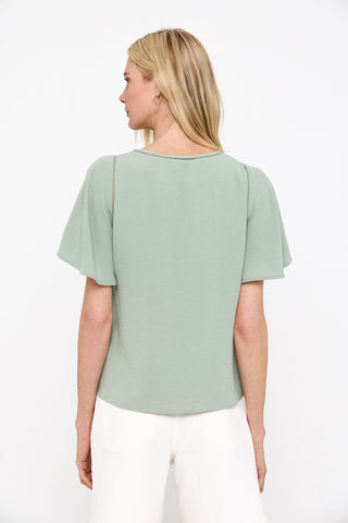 Blusa Escote Pico con Encaje