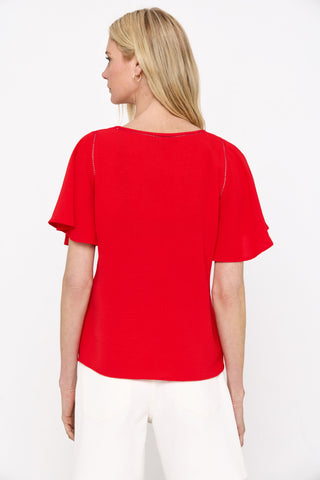 Blusa Escote Pico con Encaje