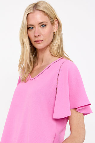 Blusa Escote Pico con Encaje