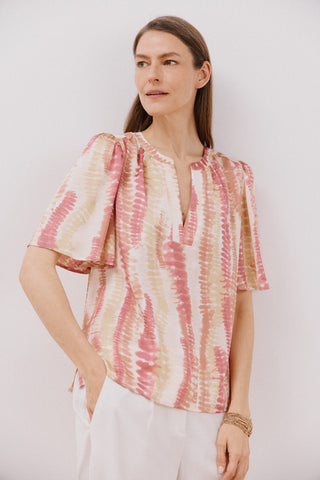 Blusa Manga Corta con Vuelo