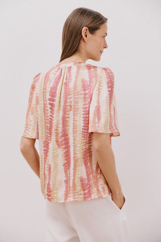 Blusa Manga Corta con Vuelo