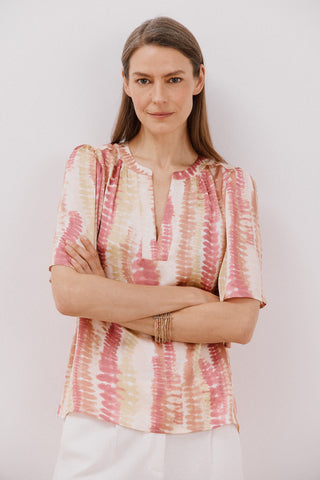 Blusa Manga Corta con Vuelo