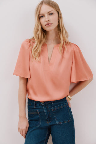 Blusa Manga Corta con Vuelo