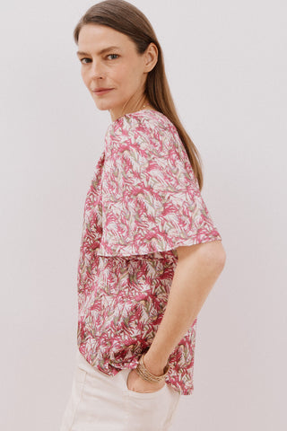 Blusa Manga Corta con Vuelo