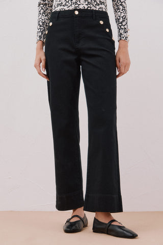 Jeans Talle Alto con Detalle Botones