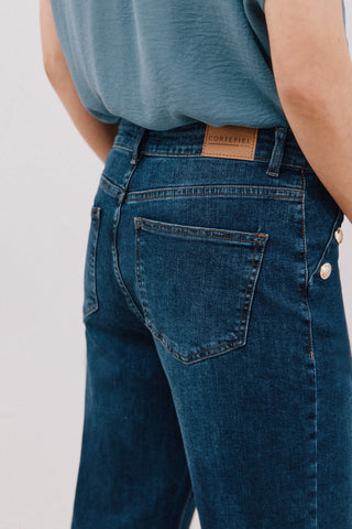 Jeans Talle Alto con Detalle Botones