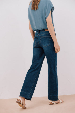 Jeans Talle Alto con Detalle Botones
