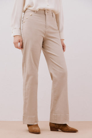 Jeans Talle Alto con Detalle Botones