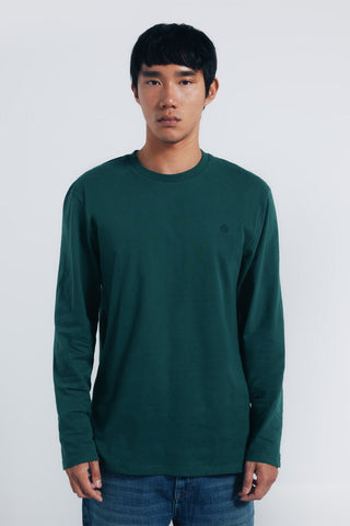 Camiseta Manga Larga con Logo Bordado