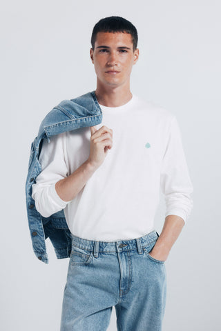 Camiseta Manga Larga con Logo Bordado