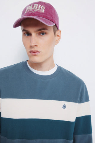 Camiseta Manga Larga con Estampado Rayas