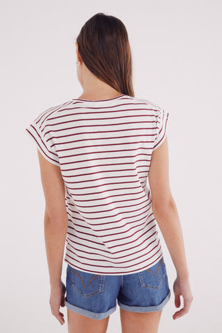 Camiseta Manga Corta Estampado de Rayas