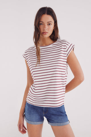 Camiseta Manga Corta Estampado de Rayas