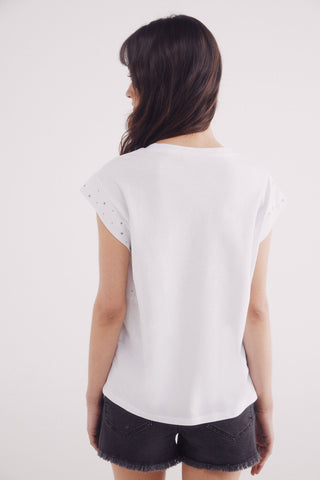 Camiseta Manga Corta con Tachuelas