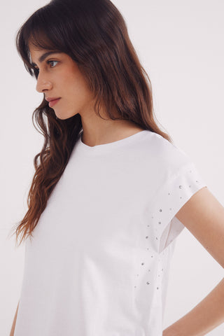 Camiseta Manga Corta con Tachuelas