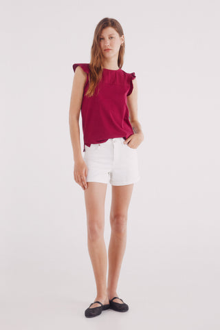 Camiseta Bordada con Volantes