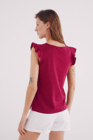 Camiseta Bordada con Volantes