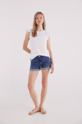 Camiseta Bordada con Volantes