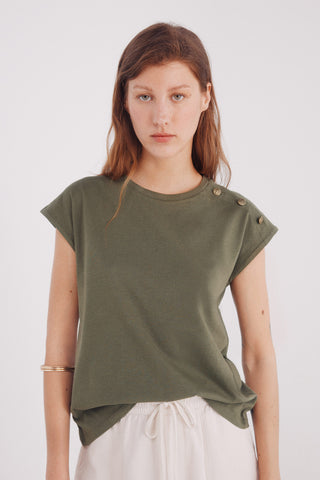 Camiseta Manga Corta con Botones