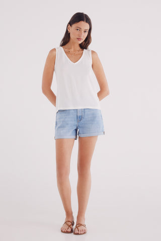 Camiseta sin Mangas con Detalle Crochet