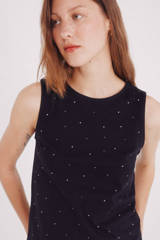 Camiseta sin Mangas con Detalle de Tachuelas