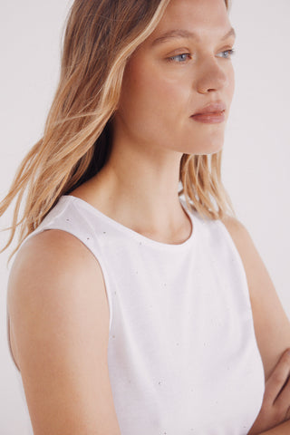 Camiseta sin Mangas con Detalle de Tachuelas