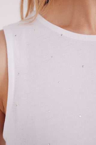 Camiseta sin Mangas con Detalle de Tachuelas