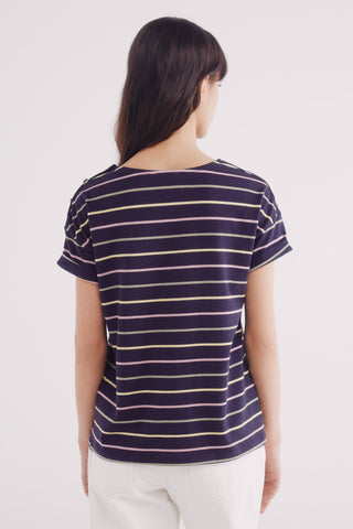 Camiseta Manga Corta Estampado de Rayas
