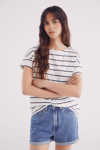 Camiseta Manga Corta Estampado de Rayas