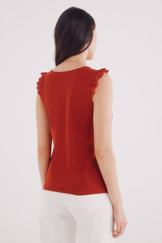 Camiseta con Volantes de Crochet
