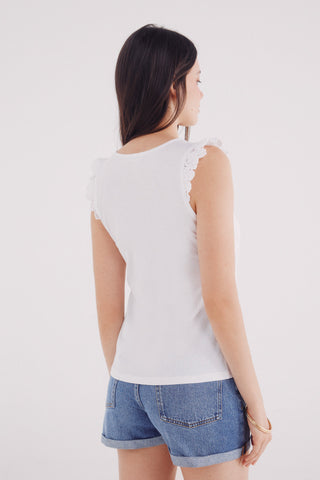 Camiseta con Volantes de Crochet