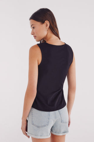 Camiseta sin Mangas con Detalle Encaje