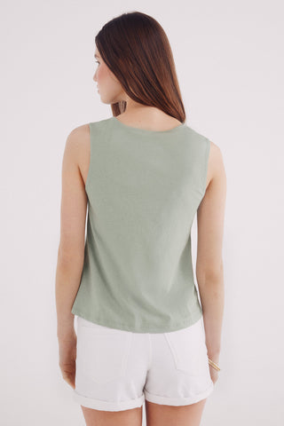 Camiseta sin Mangas con Detalle Encaje