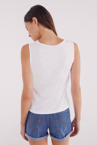 Camiseta sin Mangas con Detalle Encaje