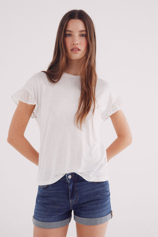 Camiseta Manga Corta con Volante