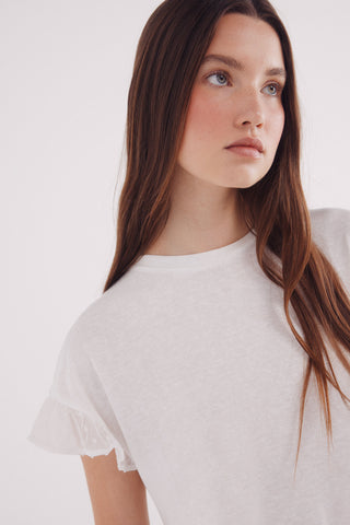 Camiseta Manga Corta con Volante