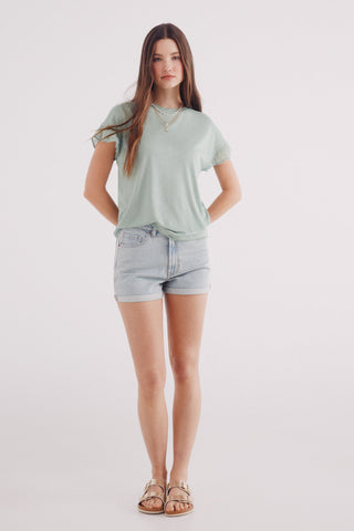 Camiseta Manga Corta con Volante