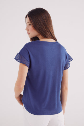 Camiseta Manga Corta con Volante