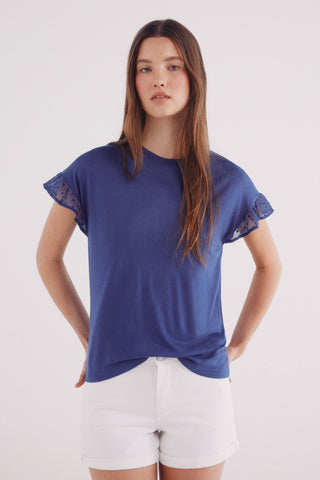 Camiseta Manga Corta con Volante