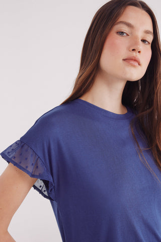 Camiseta Manga Corta con Volante