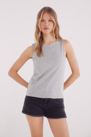 Camiseta sin Mangas Cuello Redondo