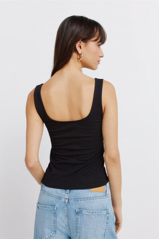 Sleeveless Square-Neck Top.