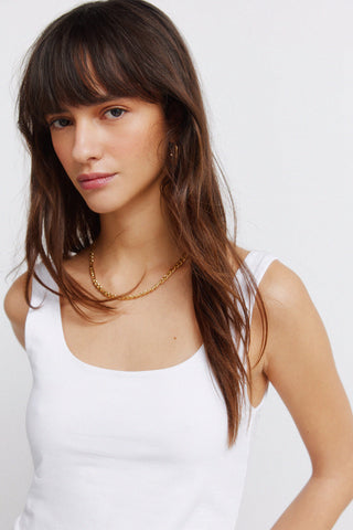 Sleeveless Square-Neck Top.