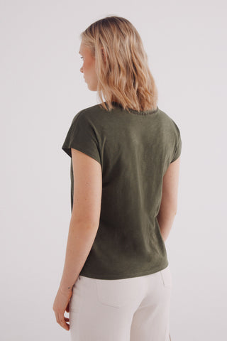 Camiseta Manga Corta con Crochet