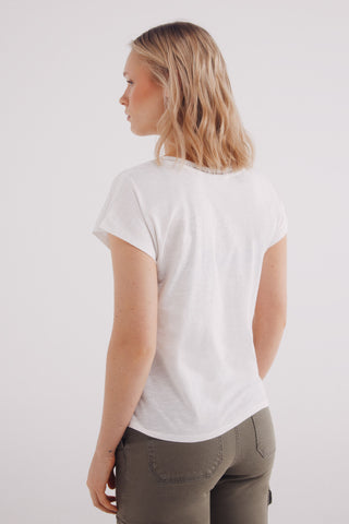 Camiseta Manga Corta con Crochet