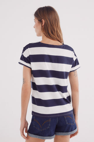 Camiseta Manga Corta Estampado Rayas