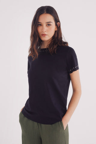 Camiseta Manga Corta con Tachas