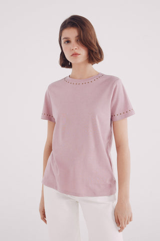 Camiseta Manga Corta con Tachas