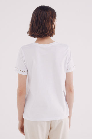 Camiseta Manga Corta con Tachas